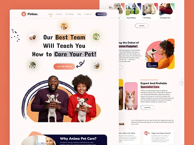 Web Landing Page clean clean ui design dextop design illustration landing page pet petcare petweb ui ui design uidesign ux ux design we web site webdesign website website design