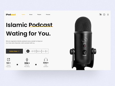 Podcast Website Hero Section design landi landing page design podcast podcast landingpage podcast landingpage design podcast website podcast website design podcast website template podcast webtemplate ui ui design ui template ux website design