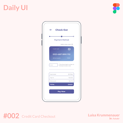 Credit Card Checkout app card checkout credit dailyui design figma mobile ui ui design