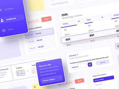 Octolis app board card componant dashboard design layout purple sidebar ui ux vector