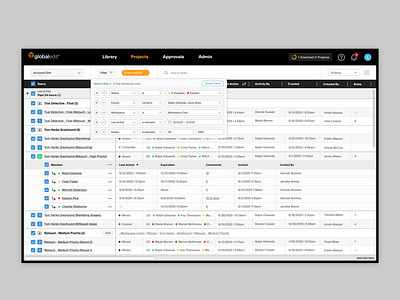 Projects (Sample) data interactive rows software table ui ux web application webapp