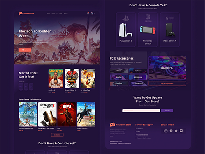 Game Store UI Web Design - Respawn Game Store gameshop web gamestore ui gamestore web ui ui design ui web uidesign uiux web design web ui