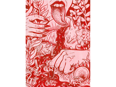 Sycophant detailed drawing fine art gouache illustration ink painting personal work surreal