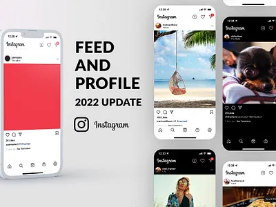 Instagram Feed & Profile UI | Free PSD *2022* design download free freebie instagram mockup psd ui
