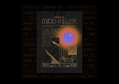 Dune arrakis desert dune eye fear gradient litany mockup poster print sand scifi worm