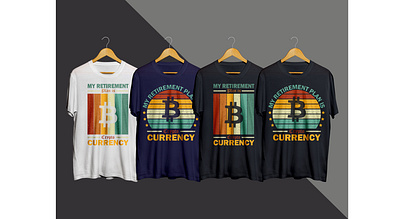 "My retirement plan is cryptocurrency" typography retro t-shirt 2022 bitcoin coin creative cryptocurrency design fashion fashionable graphic design illustration invest retirement plan retro shirt t shirt t shirt design trendy typography vector vintage
