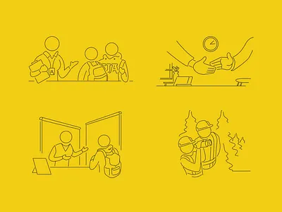 Line Artwork: University's Career Centre artwork college drawing experience graphic design illustration line art recruitment student university vector