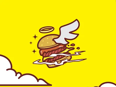 Angel Burger Logo angel brand branding burger illustration logo vector
