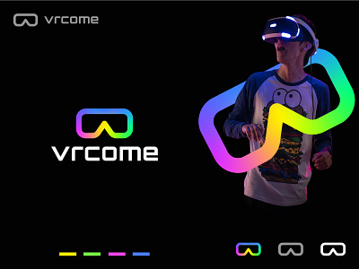 vrcome logo design api app ar augmented reality brand identity branding creative logo icon logo logo design logotype mark meta modern logo software tech technology logo virtual reality logo vr vr design