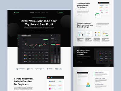 Crypsingo - Cryptocurrency Landing Page bitcoin clean crypto crypto landing page crypto website cryptocurrency design etherium landing page design ui ui design ui designer uiux ux web design website design