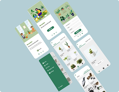 Plant Mobile App UI app design icon illustration typography ux