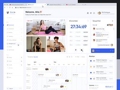 Sports Management Dashboard🏆 clean cornometr dashboard design design web gym light manager menu sports sports management dashboard timeline ui ui web uiux user interface ux ux web web website