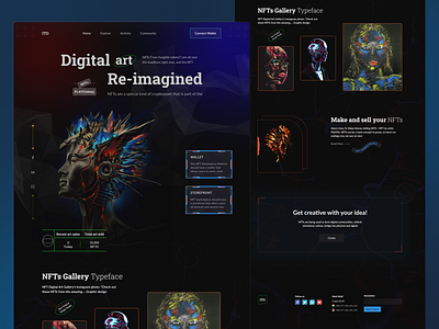 DigiArt - NFT Marketplace Landing Page art creativepeoples crypto crypto landing page crypto wallet web cryptoart cryptocurrency digital product glass effect landing page design nft art nft marketplace nft platform nftlanding page nfts purchase rarible trading platform uiux web design