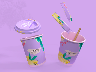 Fresh Tea Branding&Packaging Design 3d brand brand identity branding branding design color colorful design illustration karakaya logo packaging packaging design product product presentation tea vector visual identity