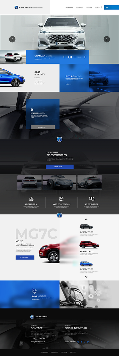 CHANGAN MOTORS UI DESIGN branding design illustration minimal ui ui design ux web website design