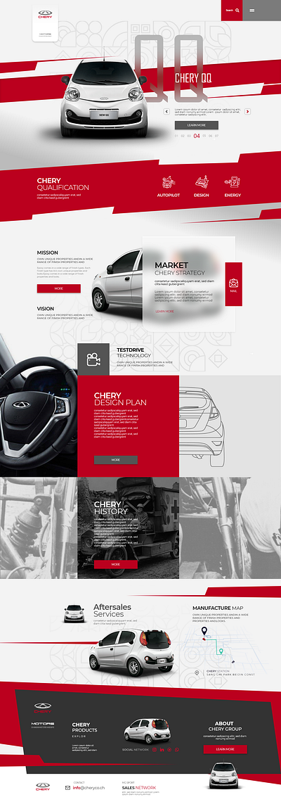 Chery Motors UI Design design ui ui design ux web website design