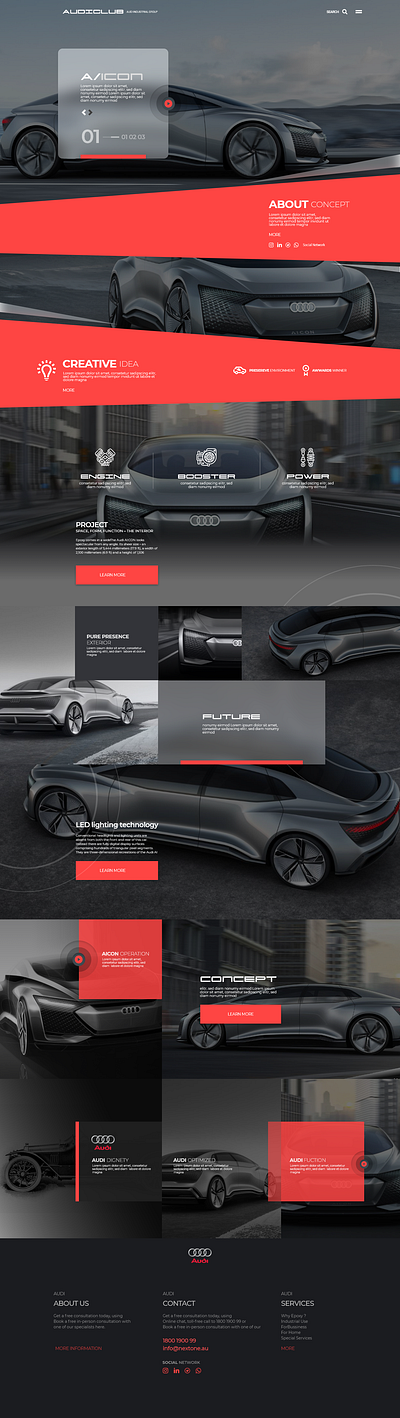 Audi A-icon UI Design branding design illustration ui ui design ux web website design