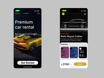 Car Rental App app design typography ui ux