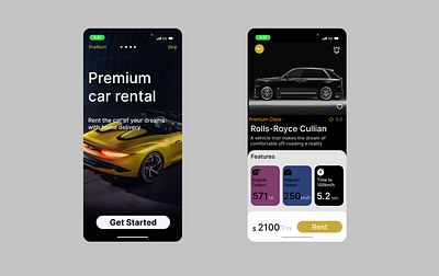 Car Rental App app design typography ui ux