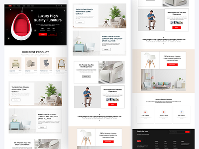 Luxury Furniture Landing Page Website architecture chair clean design furniture interior architecture interior design landing page real estate ui uiux ux web design website