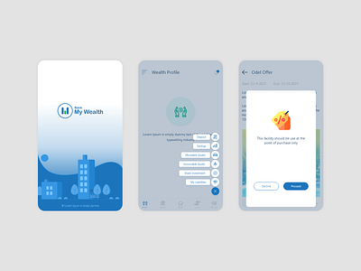 My Wealth adobexd financial illustration mobile app template ux
