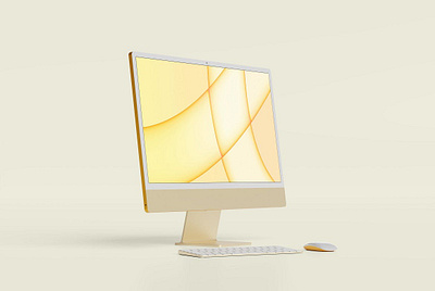 iMac 24" Mockups clean device display imac imac 24 imac mockup imac mockups laptop mac macbook mockup presentation realistic simple theme ui ux web webpage website