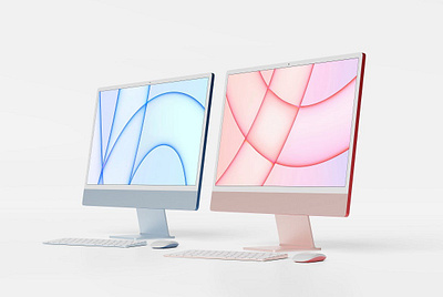 iMac 24" Mockups abstract clean design device display imac imac 24 imac mockup imac mockups laptop mac macbook mockup presentation realistic simple theme ui ux website