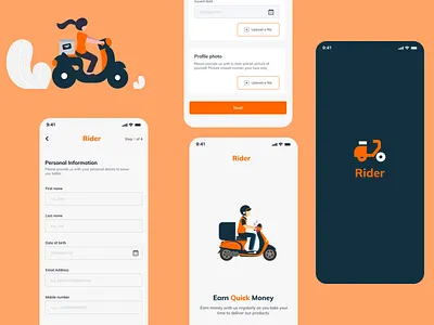 Rider App app ui ux