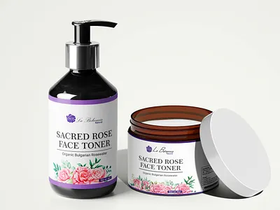 Sacred rose face toner label design branding design graphic design illustration labeldesign logo package design packaging design rose water
