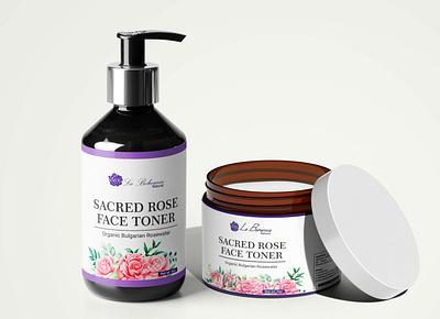 Sacred rose face toner label design branding design graphic design illustration labeldesign logo package design packaging design rose water