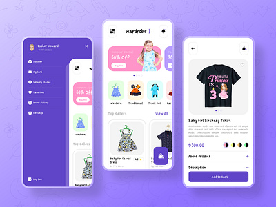 Fashion eCommerce Mobile Application baby shop baby shop ecommerce app cloth clothing application e commerce ecommerce ecommerce app ecommerce mobile app fashion fashion app fashion ecommerce fashion mobile app junior fashion kid mobile app design online shopping app outfit shopping app uiux wear application