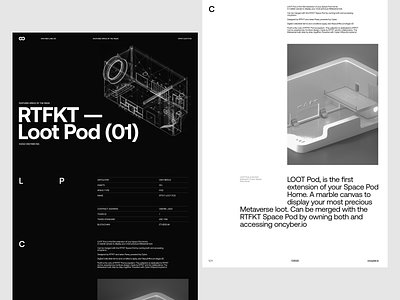 Space Specs Concept clean design layout metaverse minimalist nft pod space ui web