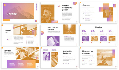 Detone - DuoTone Keynote Template branding clean design designposter duotone duotone keynote google google slides gradient graphic design illustration keynote minimal pitch deck powerpoint startup ui ux vector web design