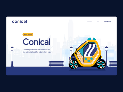 Conical 2d animation art design case study delivery design direction map drive electric graphic design illustration logistics modern motion online tesla smart car tesla smart car car ui ux webdesign