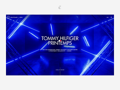 Printemps ⏤ Tommy Hilfiger X Richard Quinn animation blue interactive interface motion printemps tommyhilfiger ui webdesign website