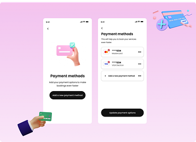 Payment Methods app app design design illustration payment methods ui uiux uiux design ux