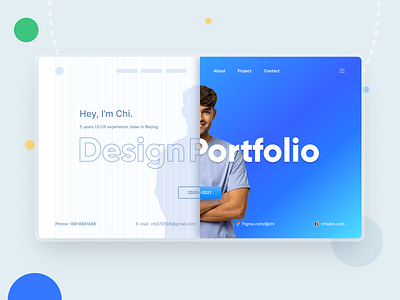 Portfolio Cover clean hero portfolio ui ui design ux