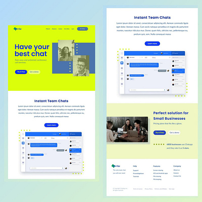 ChatApp landing page app branding design figma graphic design illustration logo ui uiux vector