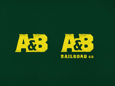 Adrian & Blissfield Railroad Company 01 badge branding brothers derek mohr graphic design green grunge historic industrial lettering lettermark logo monogram public transportation railroad texture train typography wordmark yellow