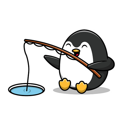 Cute Penguin Fishing kids