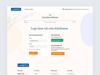Lamberts Eesti / Cart Login cart checkout client customer forms healthy login mobile nutrition responsive vitamins web webdesign