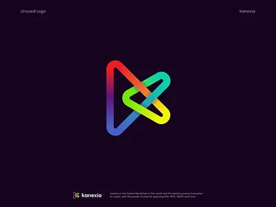 K lettermark - kanexia Logo blockchain brand identity branding crypto dapp defi etherium gradient logo k logo logo design logo designer logo inspiration logo trend 2022 logotype modern logo nfts solona trending web3