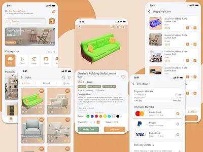 Furniture App Design app branding design furni furniture mobile ui ux