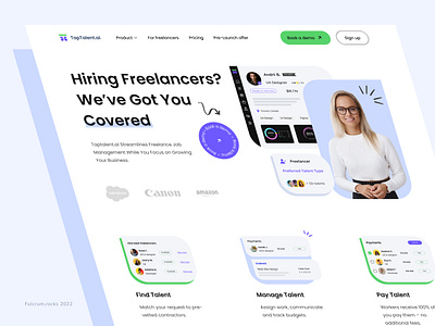 Recruitment Platform Home Page UI/UX - Redesign applicaiton blue branding colors design heropage hiring inspiration logo recruitment ui ux web website white