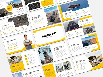 Minelab - Coal Mining PowerPoint Presentation Template business coal creative design industry mining modern portfolio powerpoint