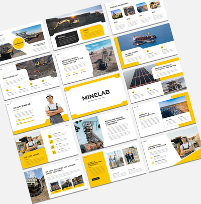 Minelab - Coal Mining PowerPoint Presentation Template business coal creative design industry mining modern portfolio powerpoint