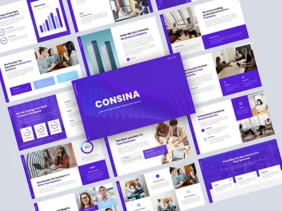 Consina - Clean & Modern Business PowerPoint Template agency branding business clean creative design illustration modern portfolio powerpoint