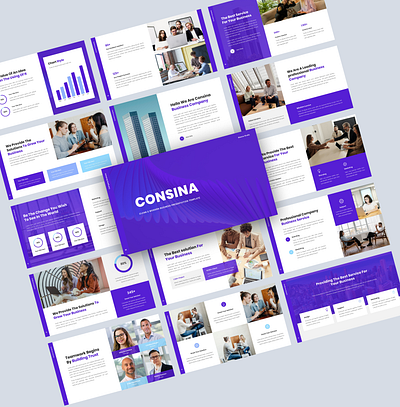 Consina - Clean & Modern Business PowerPoint Template agency branding business clean creative design illustration modern portfolio powerpoint