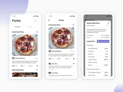 Forke Recipe app design interaction design mobile app ui design ux design
