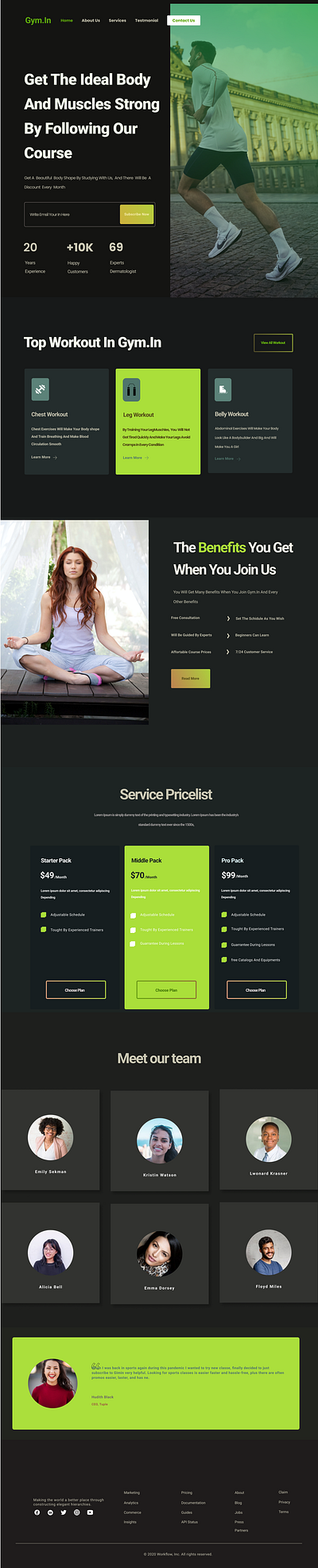 Fitness Landing Page app branding design illustration typography ui ux vector web